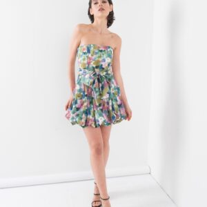 VESTIDO TAFETA FLORES