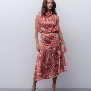 FALDA MIDI ESTAMPADA