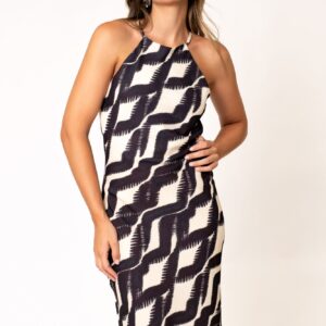 VESTIDO MIDI HALTER ESTAMPADO