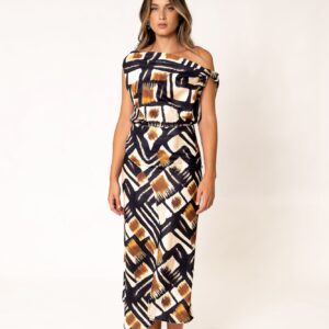 FALDA MIDI ESTAMPADA