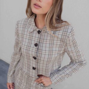 CHAQUETA CROPPED CUADROS