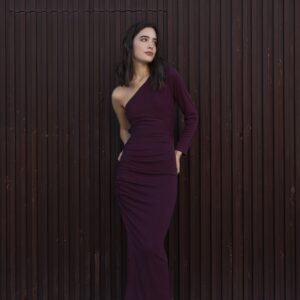 VESTIDO MIDI ASIMETRICO