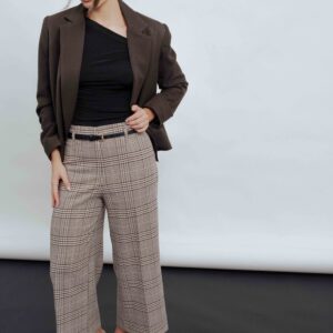 PANTALÓN CULOTTE CUADROS CINTURÓN