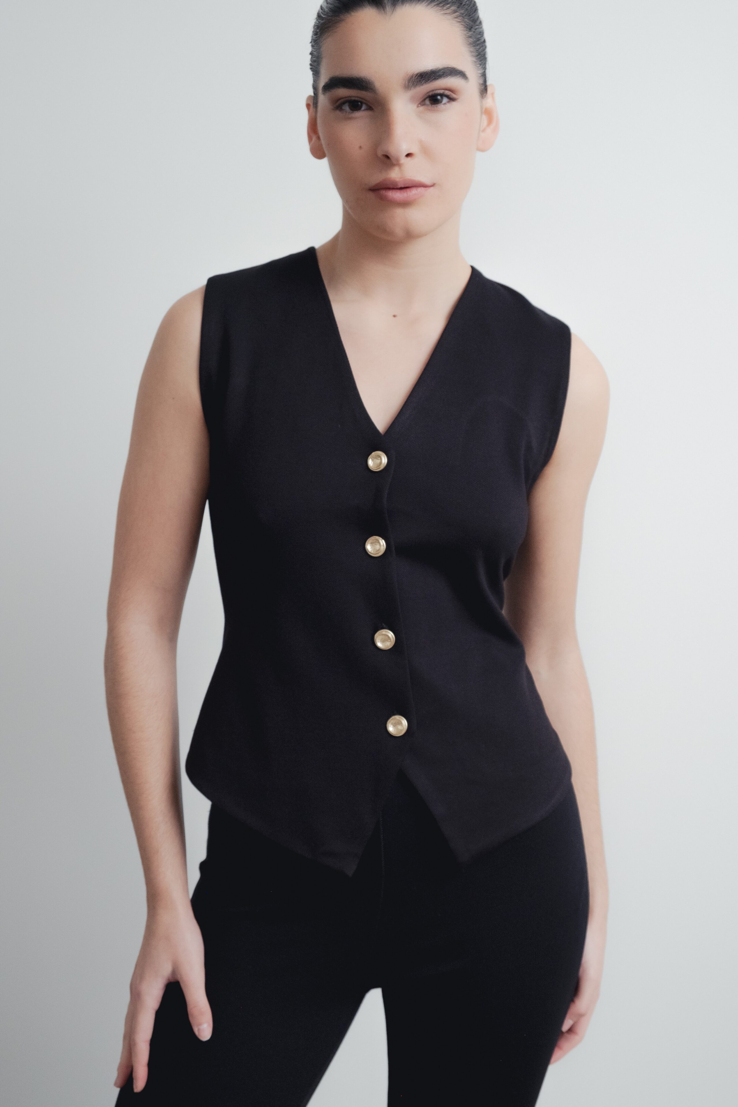 TOP CHALECO PUNTO TEXTURA