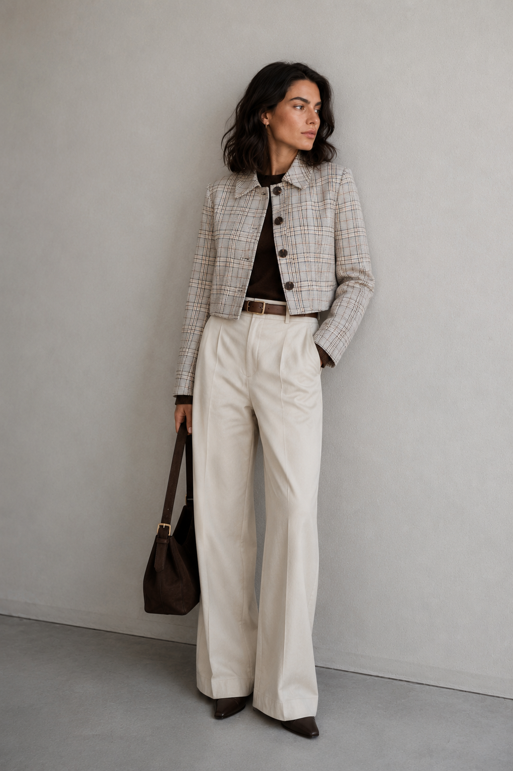 CHAQUETA CROPPED CUADROS